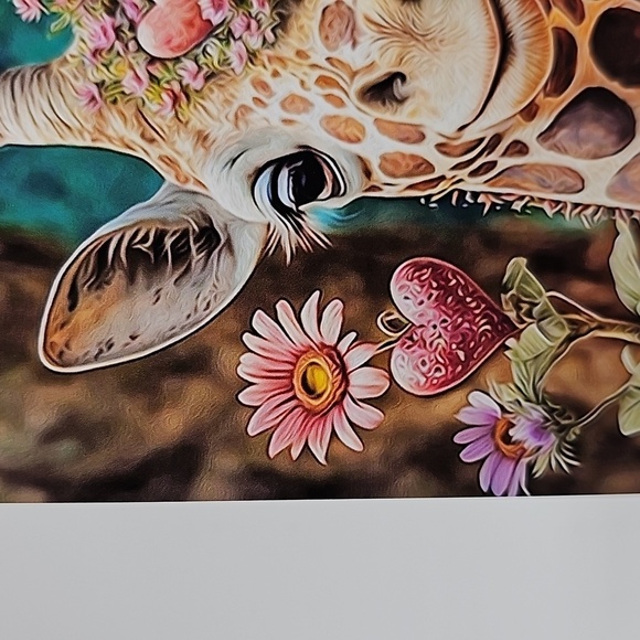 4x4 Giraffe Watercolor Oil Painting‎ Nature Floral Matte Art Print - Picture 3 of 5